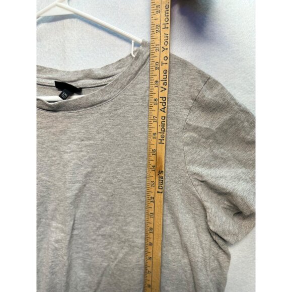 Who What Wear Short Sleeve Elastic Waist Cropped Top Tee Shirt Gray Size XXL - Picture 5 of 8